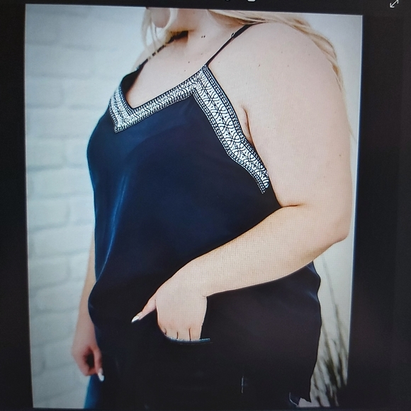 066. Blue White Plus Size Bermuda Sun Tank  Size 4X - Picture 4 of 16